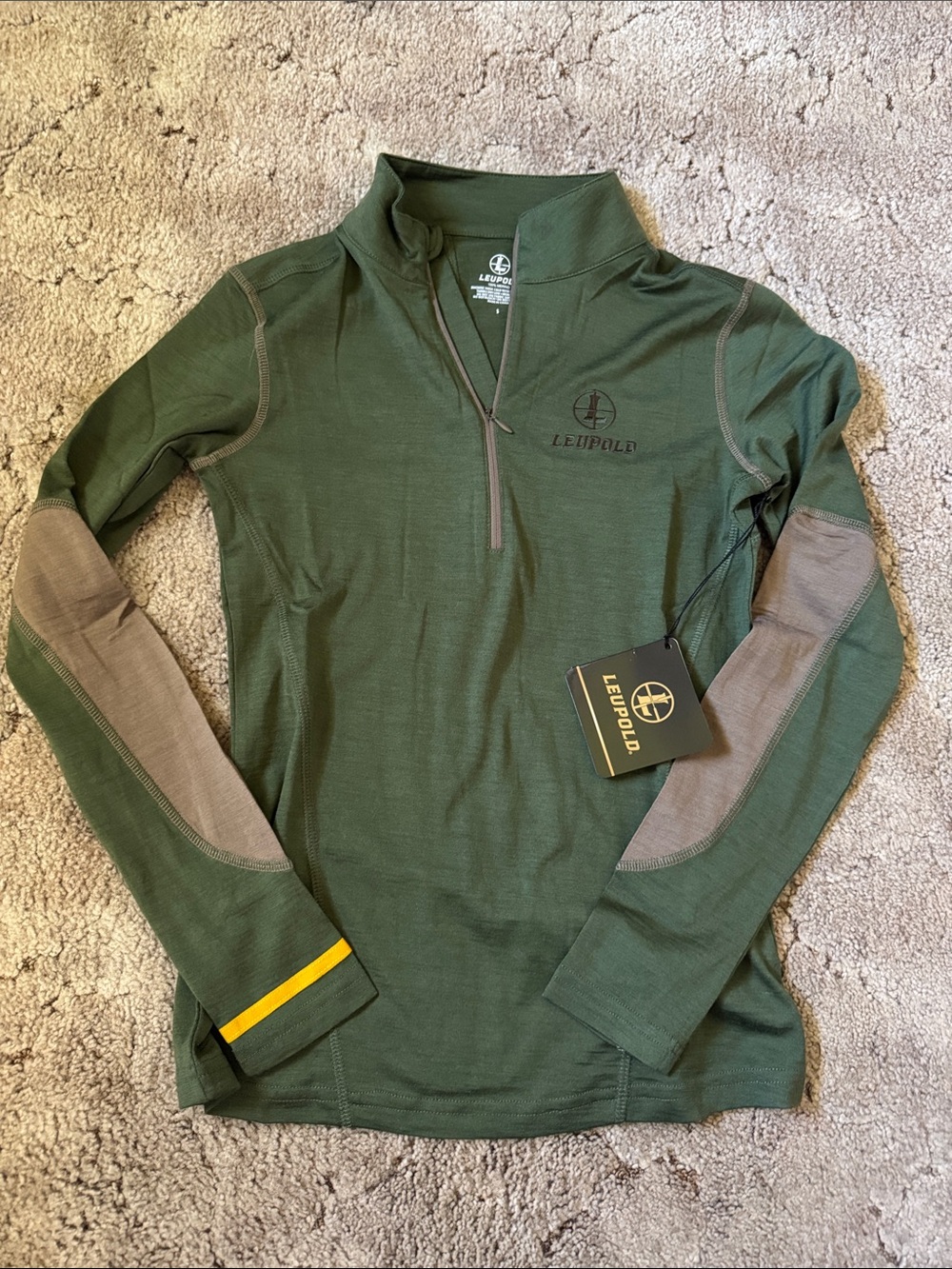 Women's Olive Green Quarter-Zip Performance Top